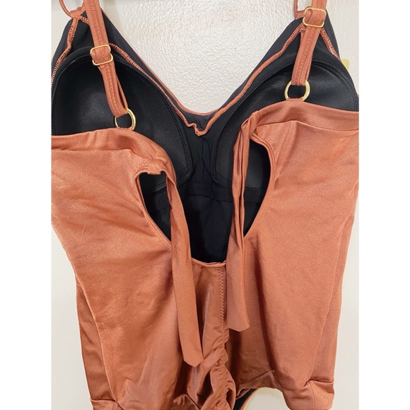 Leonisa Tie-Back Double Strap Sculpting Slimming One-Piece Swimsuit  NWT - Picture 7 of 11